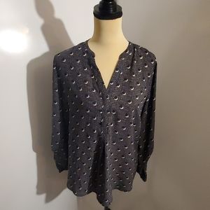 The Limited Navy and Cream Blouse